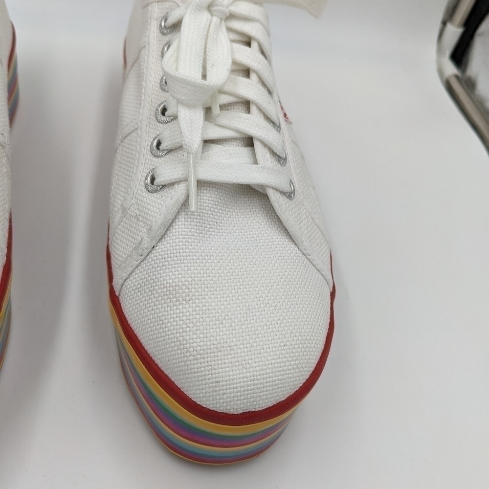 Superga Platform Rainbow Multi Color Sneaker Shoe… - image 7